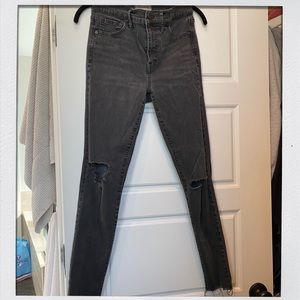 Madewell 9” high rise black skinny jeans